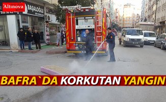 Bafra`da çıkan yangın korkuttu