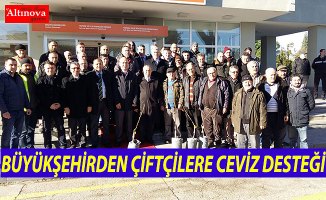 BÜYÜKŞEHİRDEN ÇİFTÇİLERE CEVİZ DESTEĞİ