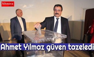 Bafra Kahveciler Odası Başkanı Ahmet Yılmaz güven tazeledi.