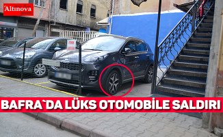 Otomobilin lastiklerini kestiler