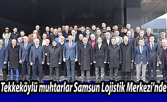 Tekkeköylü muhtarlar Samsun Lojistik Merkezi’nde