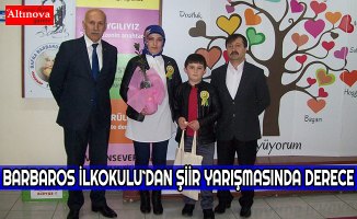 BARBAROS İLKOKULU`DAN ŞİİR YARIŞMASINDA DERECE