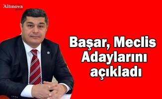 Başar, Meclis Adaylarını açıkladı