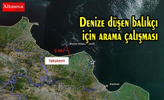 Denize düşen balıkçı için arama çalışması