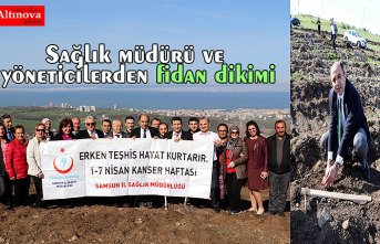 Sağlık müdürü ve yöneticilerden fidan dikimi