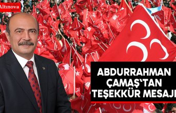 Abdurrahman Çamaş`tan teşekkür mesajı