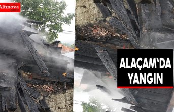 Alaçam`da yangın