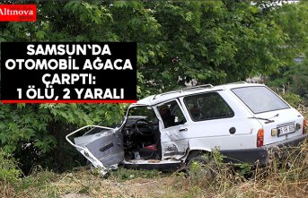 Samsun'da otomobil ağaca çarptı: 1 ölü, 2 yaralı