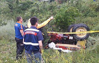 Şarampole devrilen traktörün sürücüsü öldü