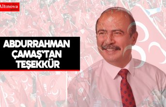 Abdurrahman Çamaş`tan teşekkür