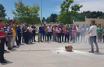 Bafra Devlet Hastanesinde yangın tatbikatı