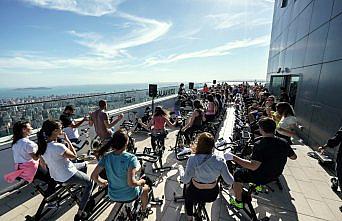 Bisiklet keyfi gökyüzüne taşındı