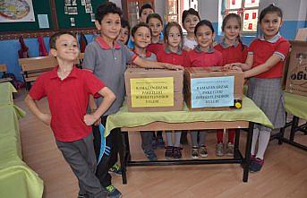 İlkokul öğrencilerinden ramazan yardımı