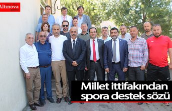 Millet ittifakından spora destek sözü