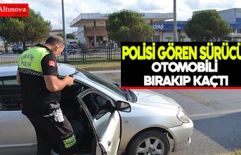 Polisi gören sürücü otomobili bırakıp kaçtı