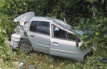 Kazayı seyreden sürücü su kanalına yuvarlandı