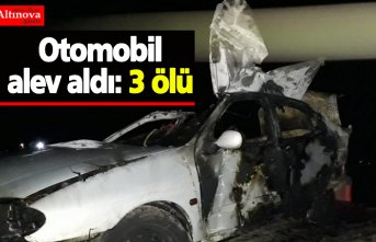 Samsun'da bariyerlere çarpan otomobil alev aldı: 3 ölü