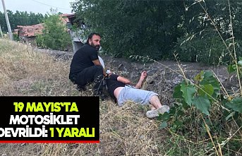Samsun'da motosiklet devrildi: 1 yaralı