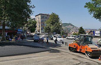 Trabzon'da yol asfaltlama çalışması