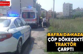 Çöp dökmeye çıktı, traktör çarptı