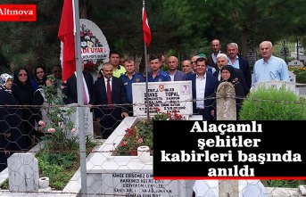 Alaçamlı şehitler kabirleri başında anıldı