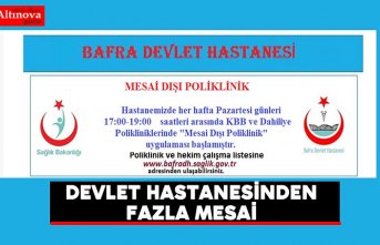 Bafra Devlet Hastanesinden akşam mesaisi