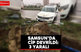 Samsun'da cip devrildi: 3 yaralı