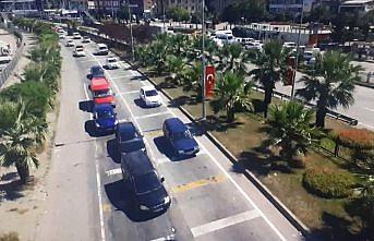 Giresun'da drone ile trafik denetimi