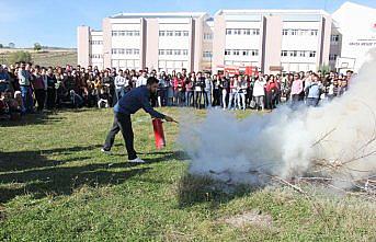 Havza Meslek Yüksekokulunda yangın tatbikatı