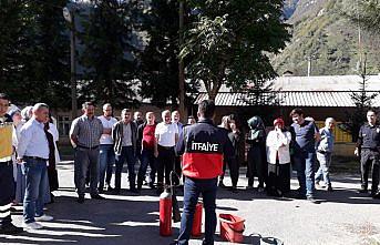 Doğankent'te deprem ve yangın eğitimi