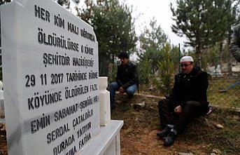 Öldürüldükten sonra yakılan aile mezarı başında anıldı