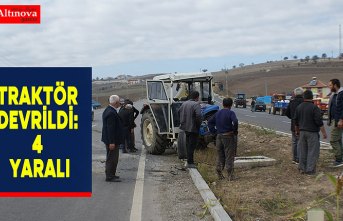 Traktör devrildi: 4 yaralı