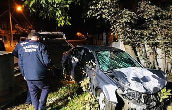 Samsun'da devrilen otomobilin sürücüsü yaralandı