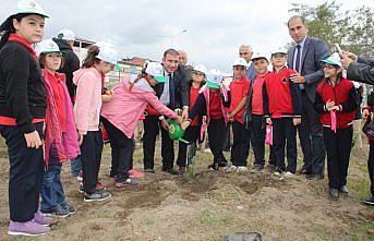 Ünye'de öğrenciler fidan dikti