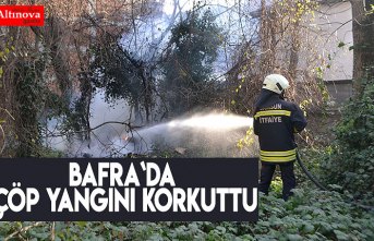 Bafra`da çöp yangını korkuttu