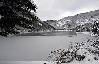 Boraboy Gölü buz tuttu