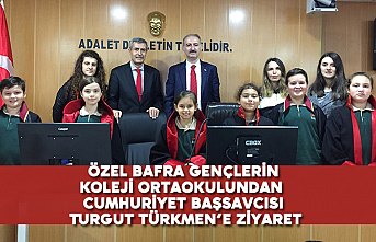 Özel Bafra Gençlerin Koleji Ortaokulundan  Cumhuriyet Başsavcısı Turgut Türkmen’e Ziyaret