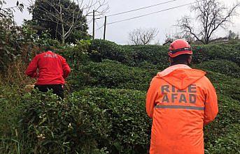 Rize'de kaybolan kişiyi arama çalışmaları sürüyor