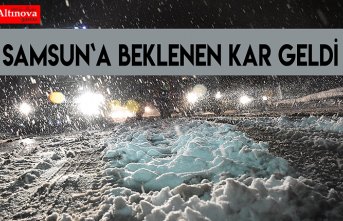 Samsun`a beklenen kar geldi