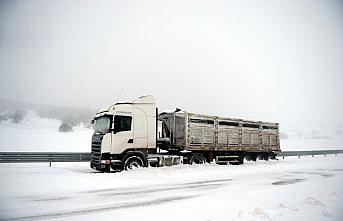 Tokat'ta kar yağışı ulaşımı aksattı