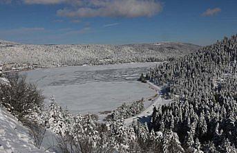 Abant beyaz örtüsüyle büyülüyor