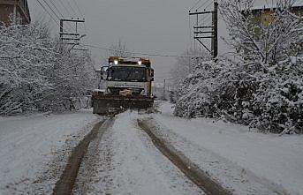 Karabük'te kar küreme çalışmaları