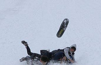 Karın keyfini Ayder'de çıkardılar