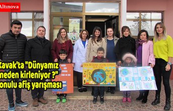 Kavak'ta "Dünyamız neden kirleniyor ?" konulu afiş yarışması