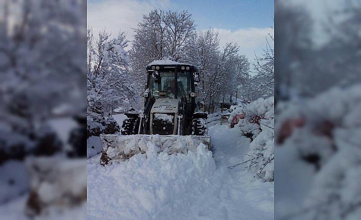 Kavak'ta karla mücadele