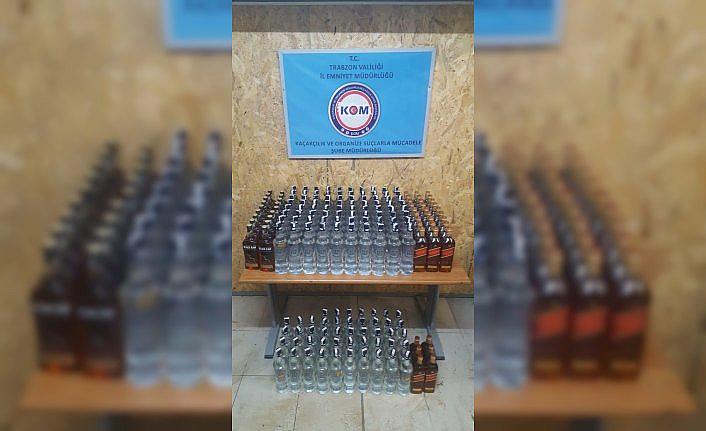 Trabzon'da gümrük kaçağı içki ele geçirildi