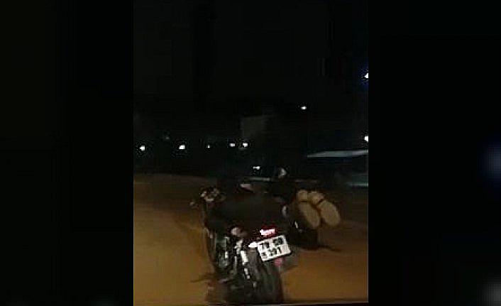 Karabük'te motosikletle tehlikeli yolculuğa gözaltı