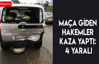 Maça giden hakemler kaza yaptı: 4 yaralı