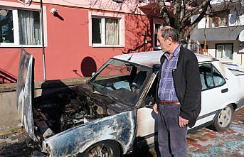 Bolu'da, park halindeki aracın kundaklandığı iddiası