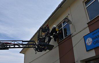 Boyabat'ta öğrenciler sivil savunma tatbikatı yaptı